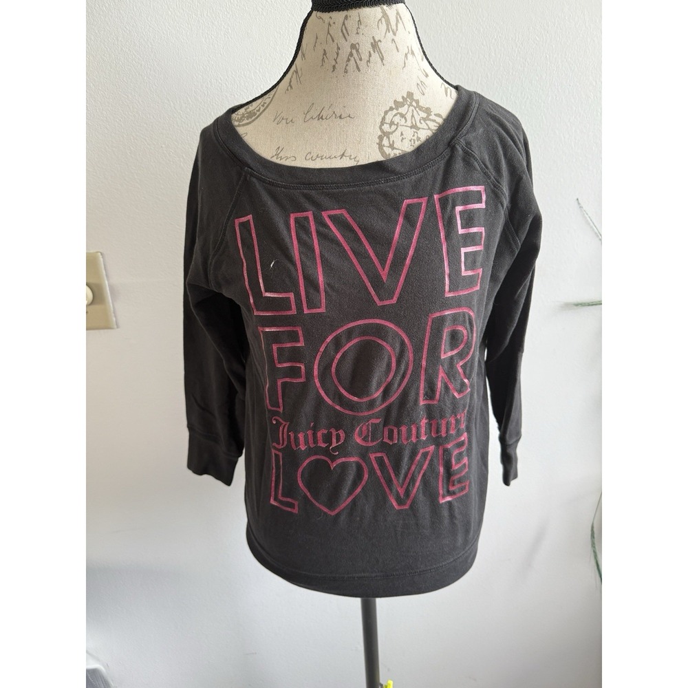 Juicy Couture Vintage live For Juicy Couture Love Long Sleeve Shirt Size Medium - Picture 2 of 9